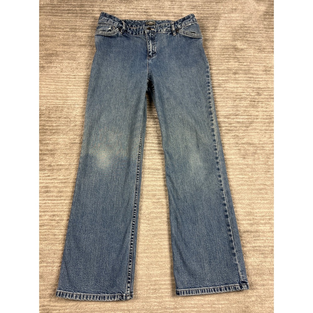 J. Jill Jeans Women 10P Blue Stretch Straight Leg Med Wash Petite Denim‎ Classic